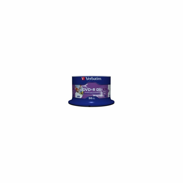 VERBATIM DVD+R(50-pack)DoubleLayer/Spindle/8X/8.5GB/Printable/NoID