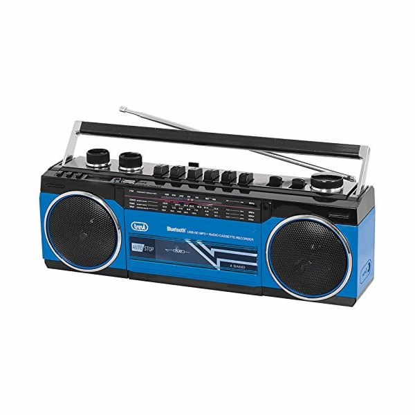 Radiomagnetofon Trevi, RR 501 BT/BL, MW/FM/SW 1-2, autostop, Bluetooth, mikrofon, 230 V/4xD, barva modrá