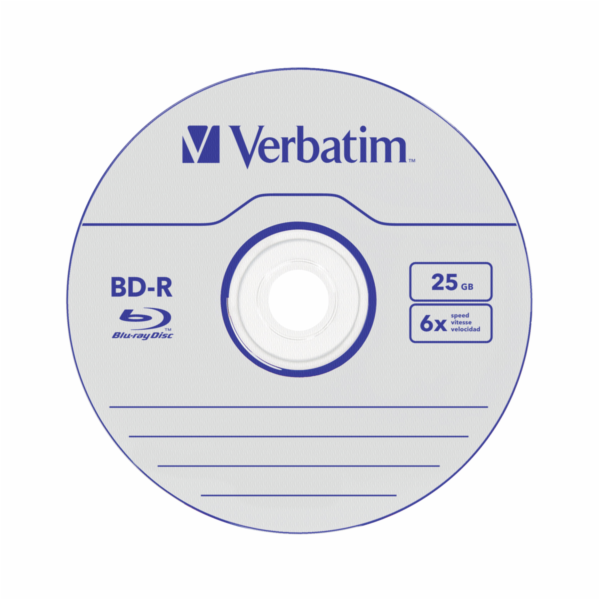 1x10 Verbatim BD-R Blu-Ray 25GB 6x Speed, white blue Cakebox
