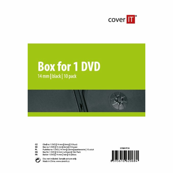 COVER IT 1 DVD 14mm černý 10ks/bal