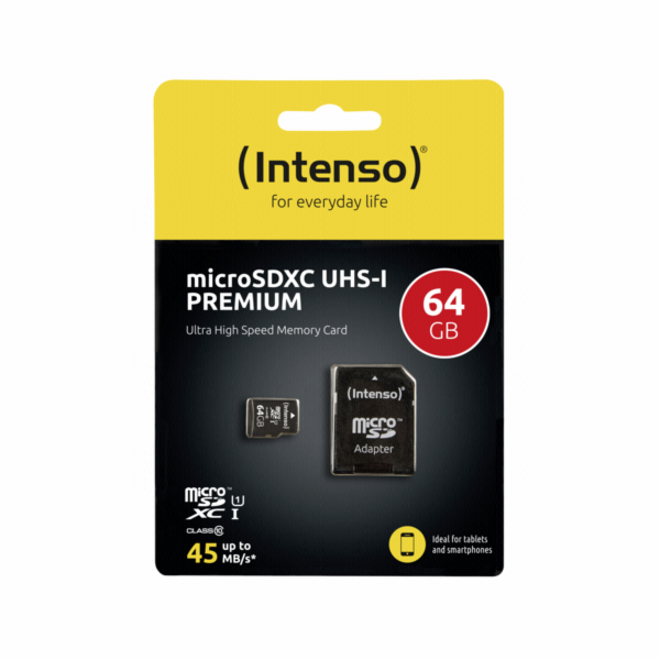 Intenso microSDXC Card 64GB Class 10 UHS-I Premium