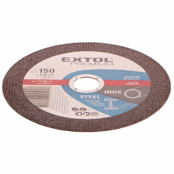 EXTOL kotouč řezný na ocel/nerez, 150x1,0x22,2mm, EXTOL PREMIUM(8808105)