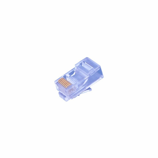 Konektor UTP RJ45 (8p8c), Cat5E, 30µm, drát - 100 ks