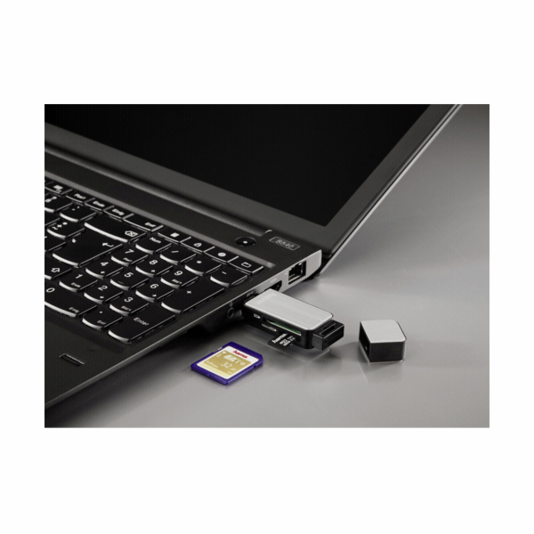 Hama USB 3.0 multictecka karet SD/microSD Alu cerna/ stribrna