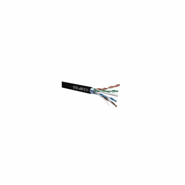 Solarix Kabel FTP PE drát c6 venkovní, 500m/špulka černý, SXKD-6-FTP-PE