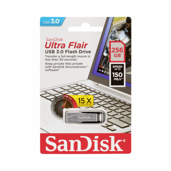SanDisk Cruzer Ultra Flair 256GB USB 3.0 150MB/s SDCZ73-256G-G46 PAMSADFLD0222