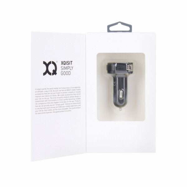XQISIT Car nabijecka 6A Dual USB+micro USB cerna