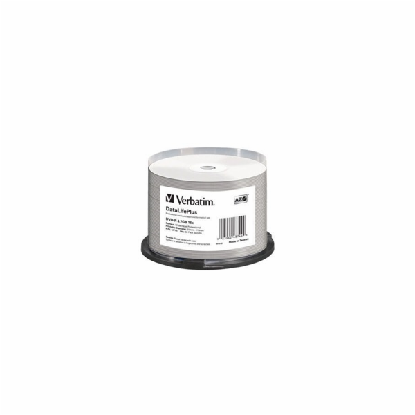 VERBATIM DVD-R 4,7GB/ 16x/ Profesional printable Non ID/ 50pack/ spindle