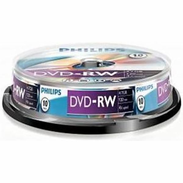 1x10 Philips DVD-RW 4,7GB 4x SP