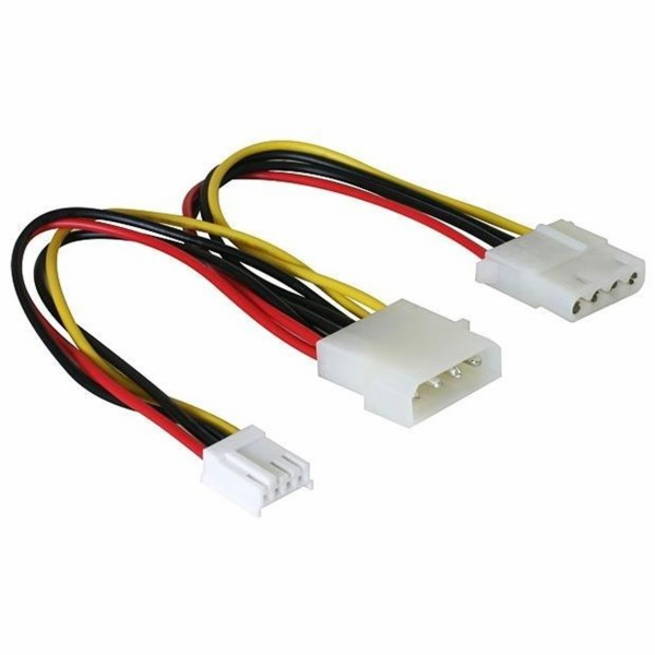 Delock Y-kabel napájení Molex 4pin samec > Molex 4pin samice + 3,5 FDD