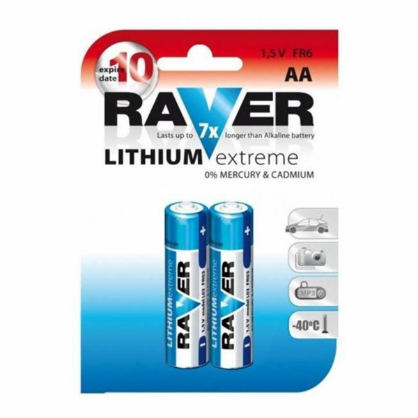 Lithiová baterie RAVER 2x AA