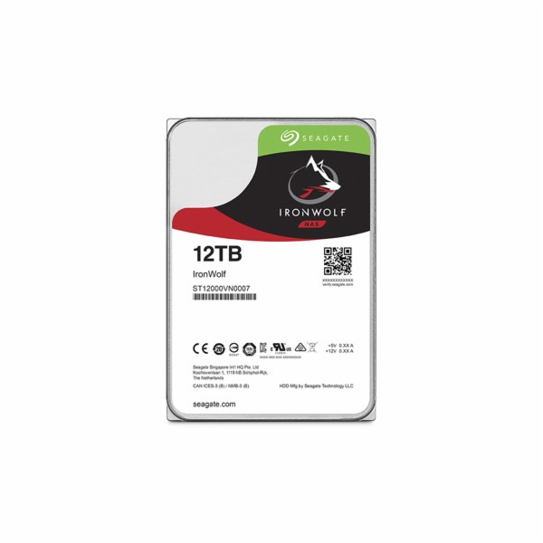 SEAGATE HDD IRONWOLF (NAS) 3,5" - 12TB, SATAIII, ST12000VN0008