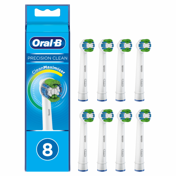 Oral-B Precision Clean 80339358 toothbrush head 8 pc(s) Blue White