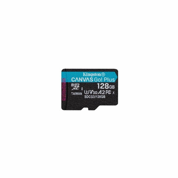 Kingston MicroSDXC karta 128GB Canvas Go Plus 170R A2 U3 V30 Single Pack bez ADP
