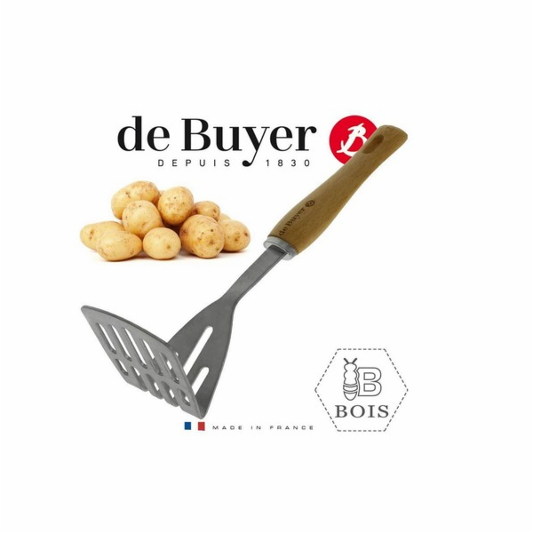 Šťouchadlo na brambory de Buyer, 2701.03, B BOIS, nerez a bukové dřevo, robustní