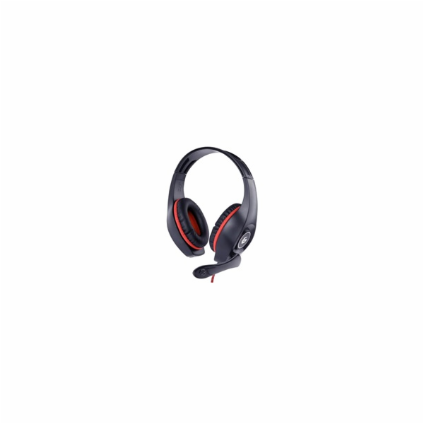 GEMBIRD sluchátka s mikrofonem GHS-05-R, gaming, černo-červená, 1x 4-pólový 3,5mm jack