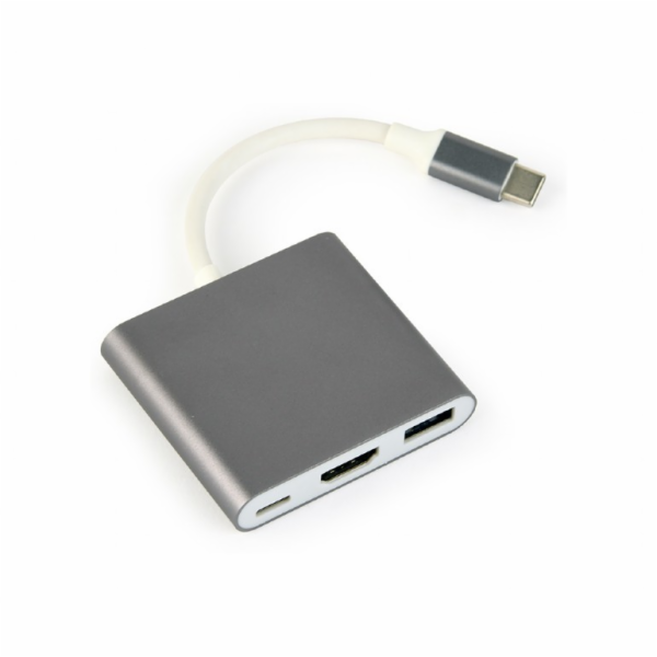 Gembird A-CM-HDMIF-02-SG kabelové rozhraní a přechodky USB-C/USB-C HDMI/USB-A Šedá