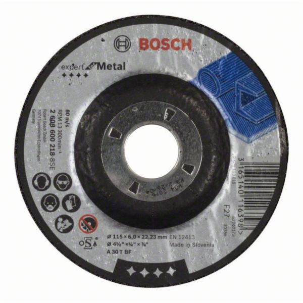 Skupinový diskový odborník na kov, 115 mm, klikavý, broušený kotouč