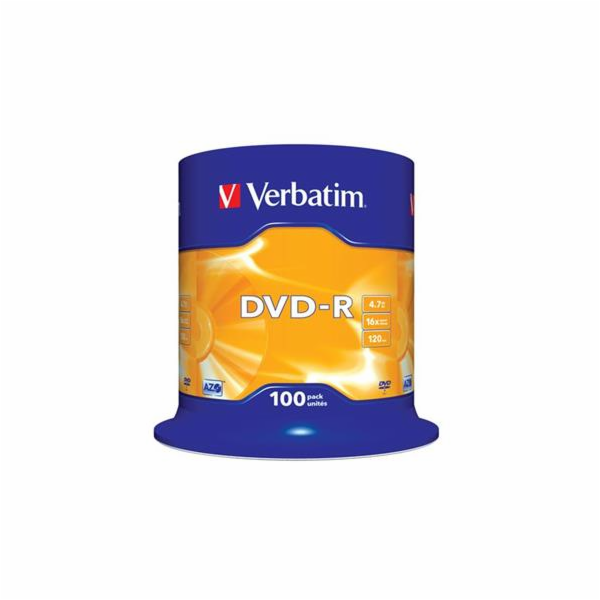 Verbatim DVD-R 4,7GB 16x, Advanced AZO, cakebox, 100ks (43549)