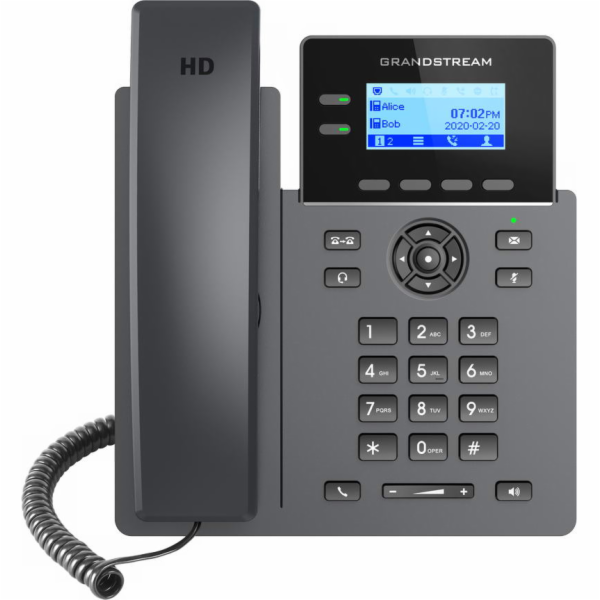 Grandstream GRP2602P [VoIP telefon - 2.21" 132 x 48 grafický, 4x SIP účet, 2x RJ45 10/100 Mbps, PoE]