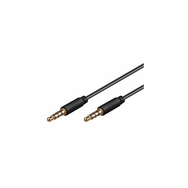 Kabel Jack 3.5mm 4 pólový M/M 0,5m