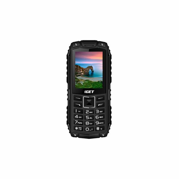 iGET Defender D10 Black - odolný telefon IP68, DualSIM, 2500 mAh, BT, powerbanka, svítilna, FM, MP3