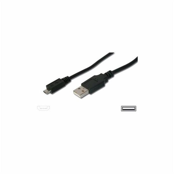 Kabel USBA(M)-microUSB B(M), 5pinů Nokia CA-101, Kodak #8913907 1,8m, černý