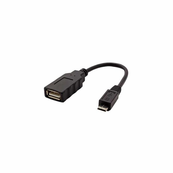 Redukce Value USB A(F) - microUSB B(M), OTG, 0,15m, černý