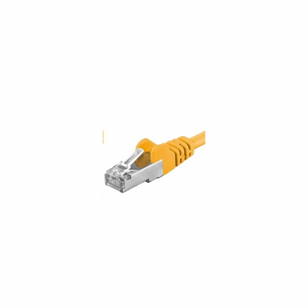 PREMIUMCORD Patch kabel CAT6a S-FTP, RJ45-RJ45, AWG 26/7 0,5m žlutá