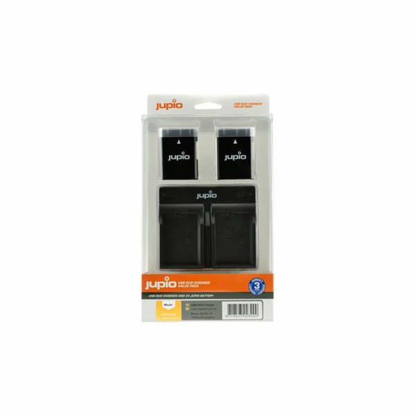 Set Jupio 2x EN-EL14(A) 1100mAh + USB duální nabíječka