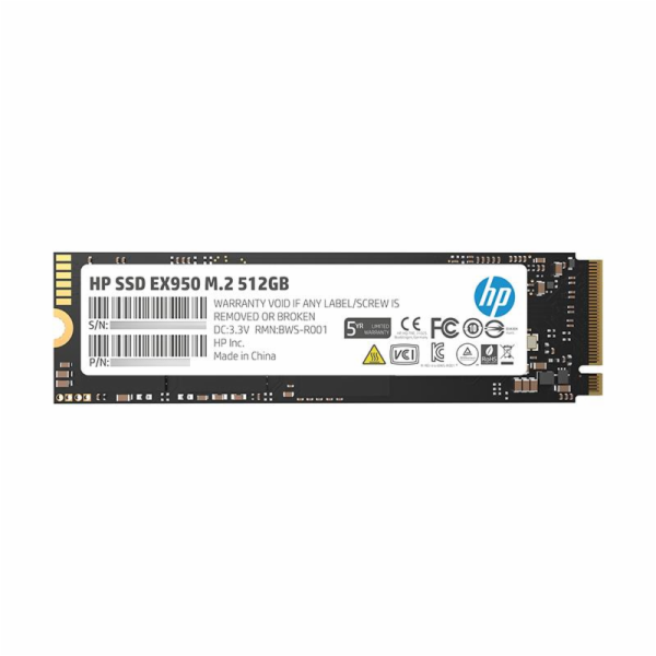 HP SSD EX950 512GB M.2 PCIe Gen3 x4 NVMe 3500/2250 MB/s IOPS 390/370K