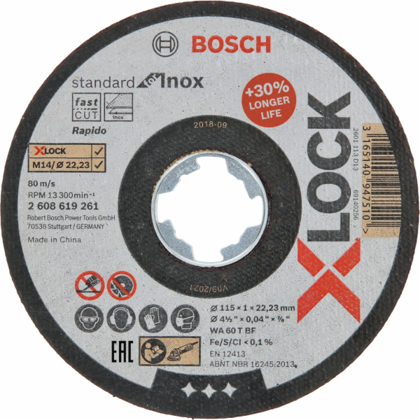 Bosch X-LOCK Trennscheibe Standard for Inox - Rapido, O 115mm