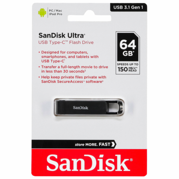 SanDisk Ultra USB typ C 64GB Read 150 MB/s SDCZ460-064G-G46