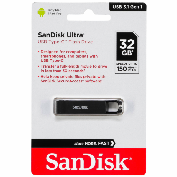 SanDisk Ultra USB typ C 32GB Read 150 MB/s SDCZ460-032G-G46
