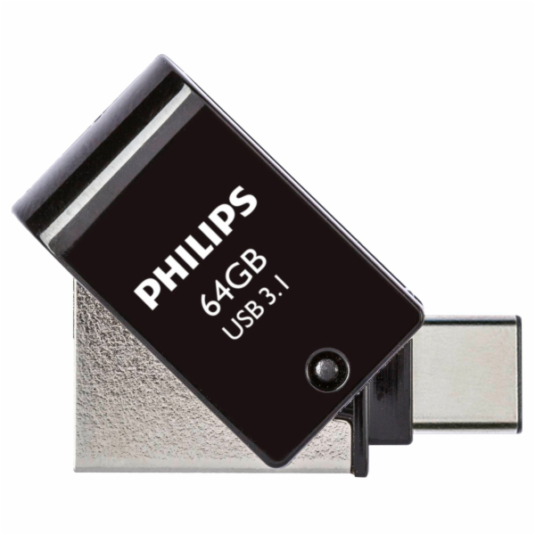 Philips 2 in 1 OTG 64GB USB 3.1 + USB C Midnight Black PHUSB64G2IN1OTGGU3C