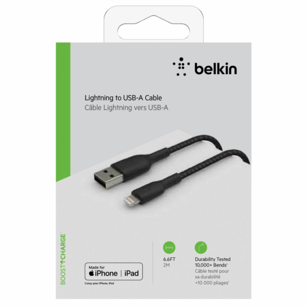 Belkin Lightning nab./sin. kabel 2m, oplasteny, mfi cert, cerny