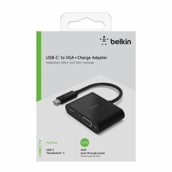 Belkin USB-C na VGA-Adapter 60W PD, cerna AVC001btBK