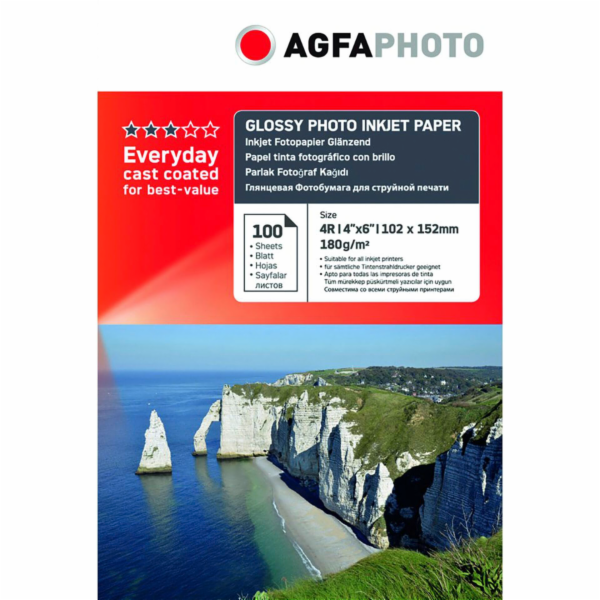 AgfaPhoto Everyday Photo Inkjet papír lesklý 180 g 10x15 100 l.