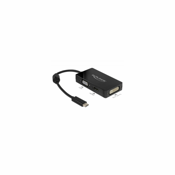 DeLOCK USB Adapter, USB-C Stecker > VGA + HDMI + DVI Buchse
