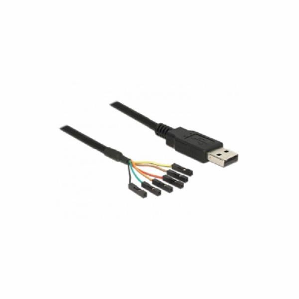 DeLOCK USB 2.0 Konverter, USB-A Stecker > Seriell TTL 6 Pin Header Buchse einzeln