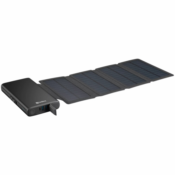 Sandberg Solar 4-Panel Powerbank 25000 mAh, solární nabíječka, černá
