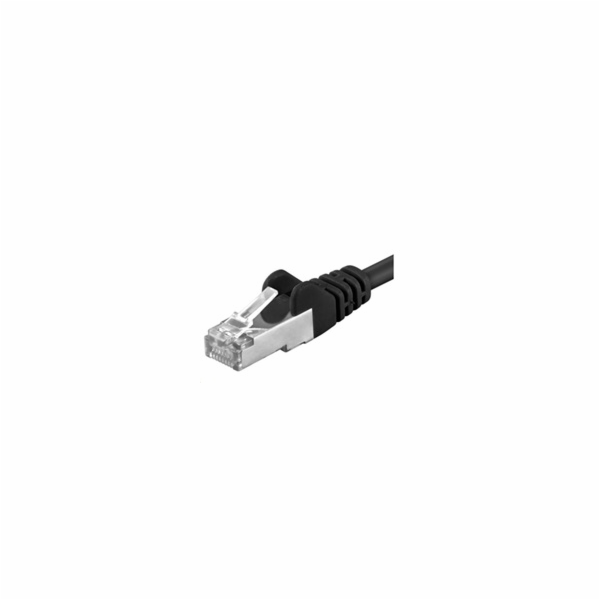 PREMIUMCORD Patch kabel CAT6a S-FTP, RJ45-RJ45, AWG 26/7 0,5m černá