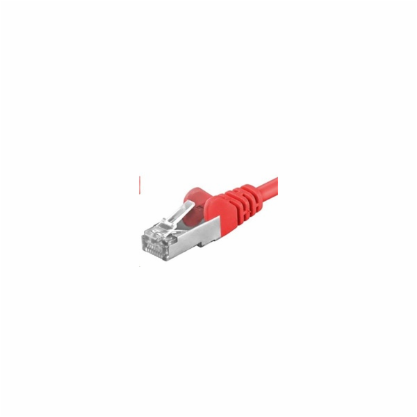 PREMIUMCORD Patch kabel CAT6a S-FTP, RJ45-RJ45, AWG 26/7 1m červená