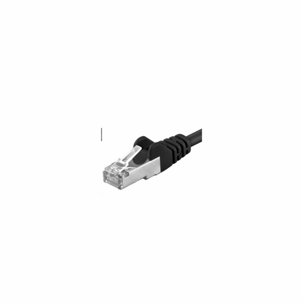 PREMIUMCORD Patch kabel CAT6a S-FTP, RJ45-RJ45, AWG 26/7 1m černá