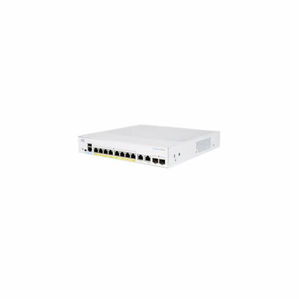 Cisco CBS350-8FP-2G Cisco switch CBS350-8FP-2G, 8xGbE RJ45, 2xGbE RJ45/SFP combo, fanless, PoE+, 120W