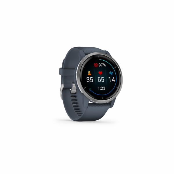 Garmin GPS sportovní hodinky Venu2 Silver/Granite Blue Band, EU