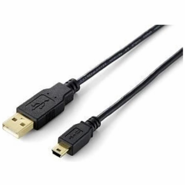 Kabel USB Equip USB-A - miniUSB 3 m Czarny (128225)