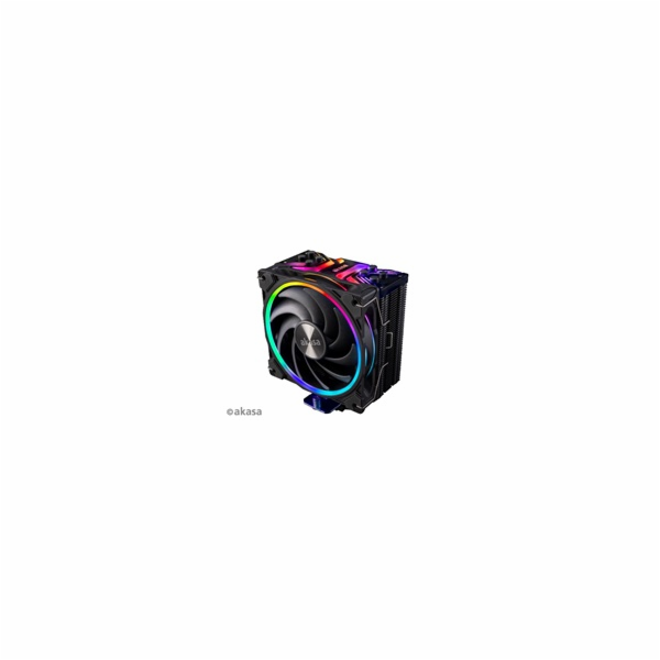AKASA chladič CPU SOHO H4, Premium CPU cooler,4 Heatpipes,aRGB fan,Black fins