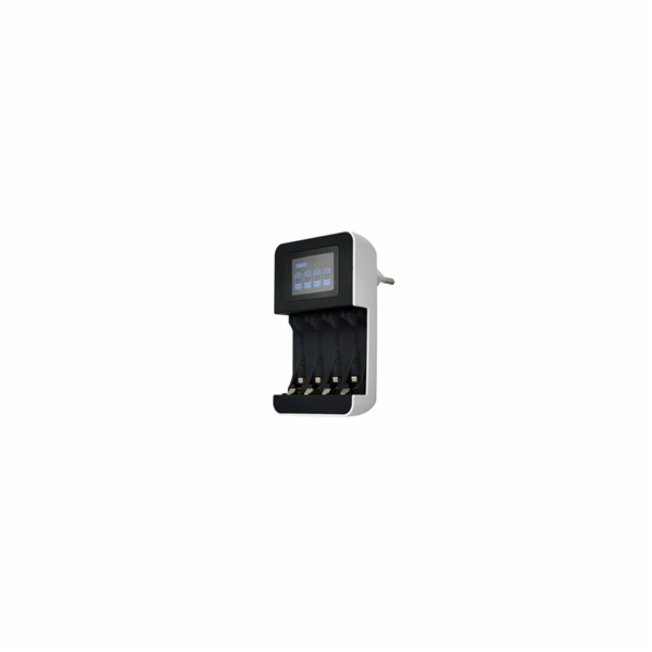 Solight nabíječka s LCD displejem, AC 230V, 450mA, 4 kanály, AA/AAA, řízená mikroprocesorem - DN25