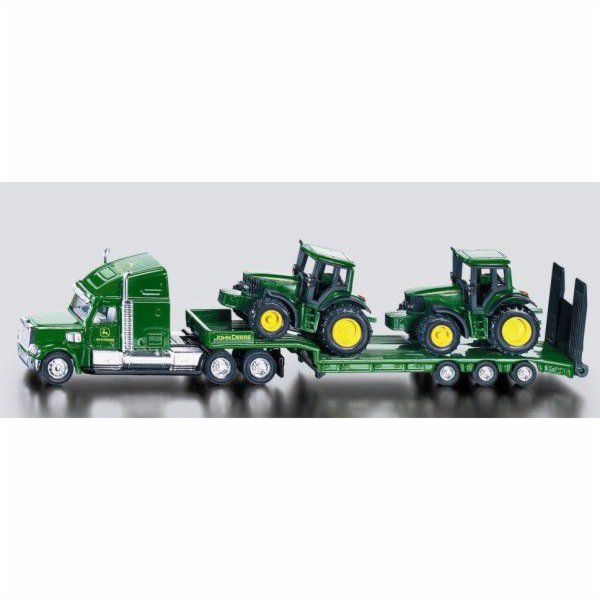 SIKU 1837 Tahač s podvalníkem a traktory John Deere 1:87